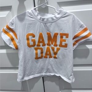 Kids White and Orange Game Day Tee